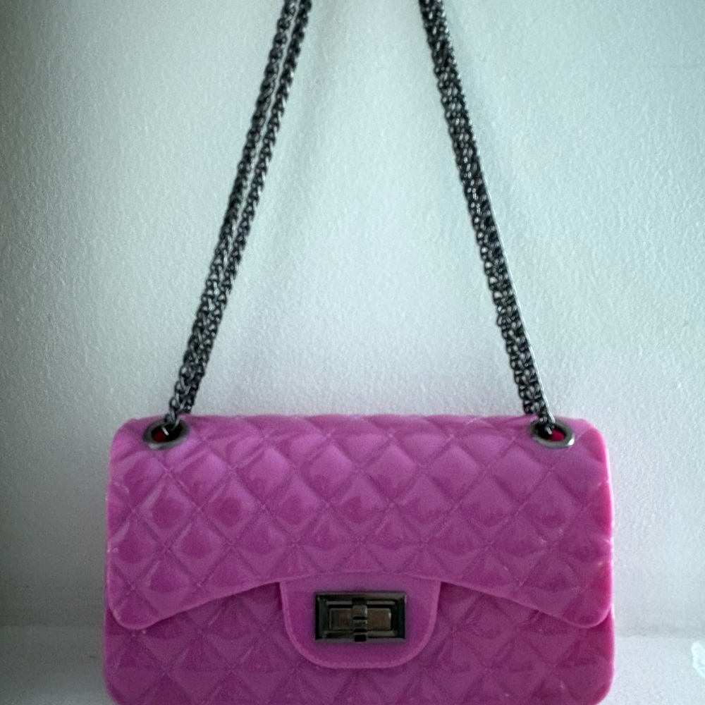 Pink Quilted Chain Shoulder Bag